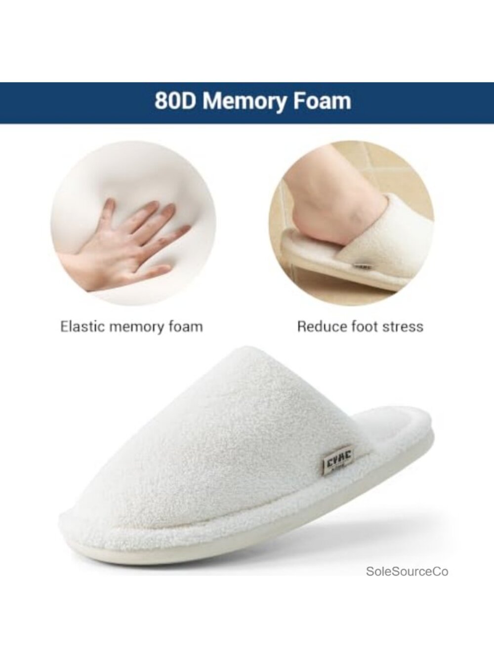 Fuzzy Memory Foam Slippers Plush Slip-On House Shoes - Picture 6 of 6